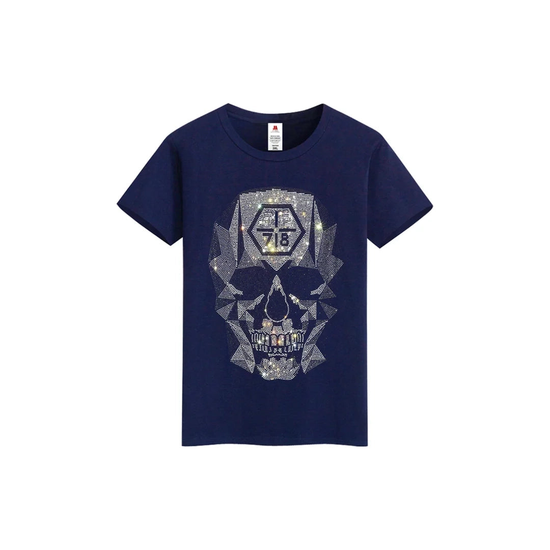 Slim Fit Skull Black Rhinestone T-shirt