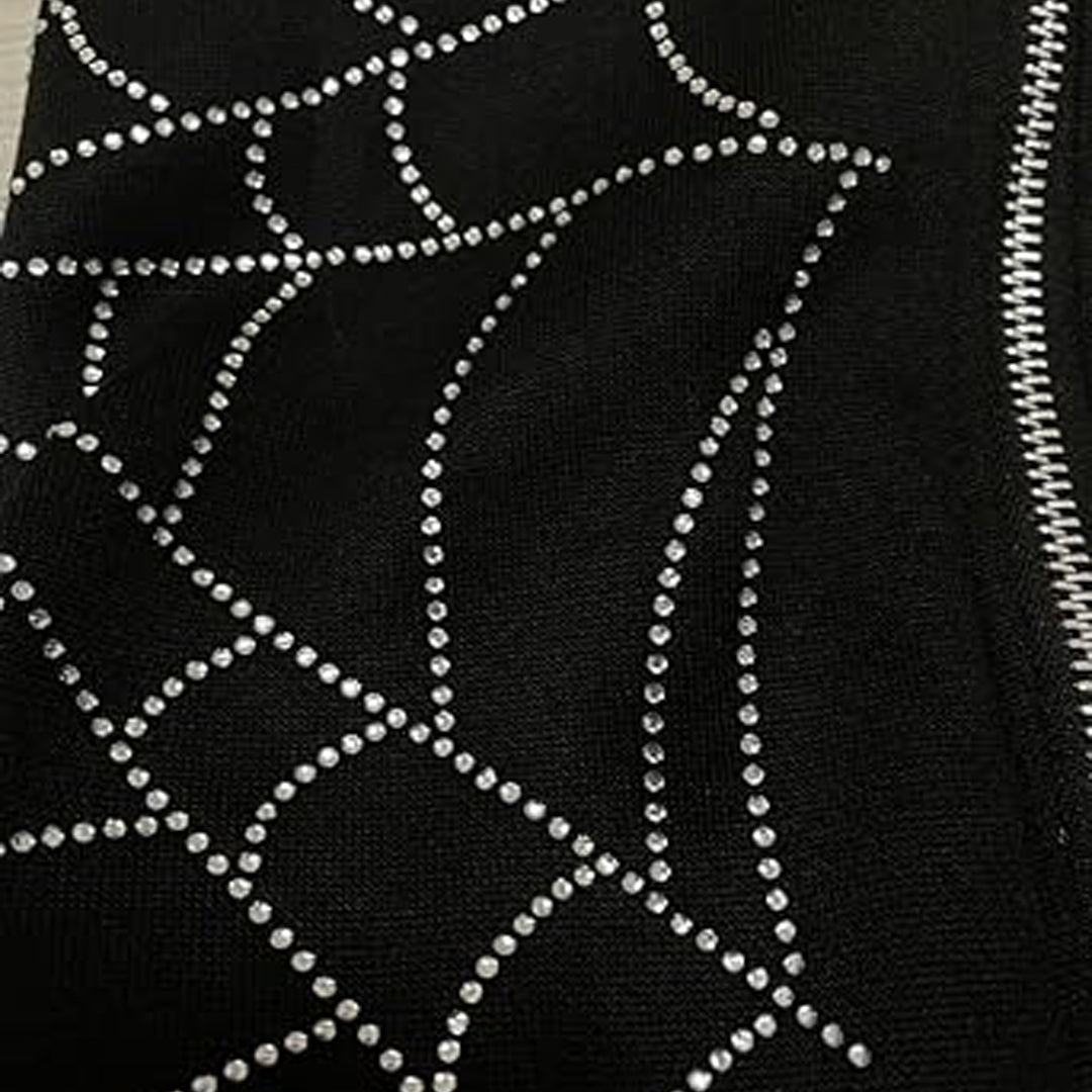 Punk Streetwear Full Zip Rhinestone Hoodie