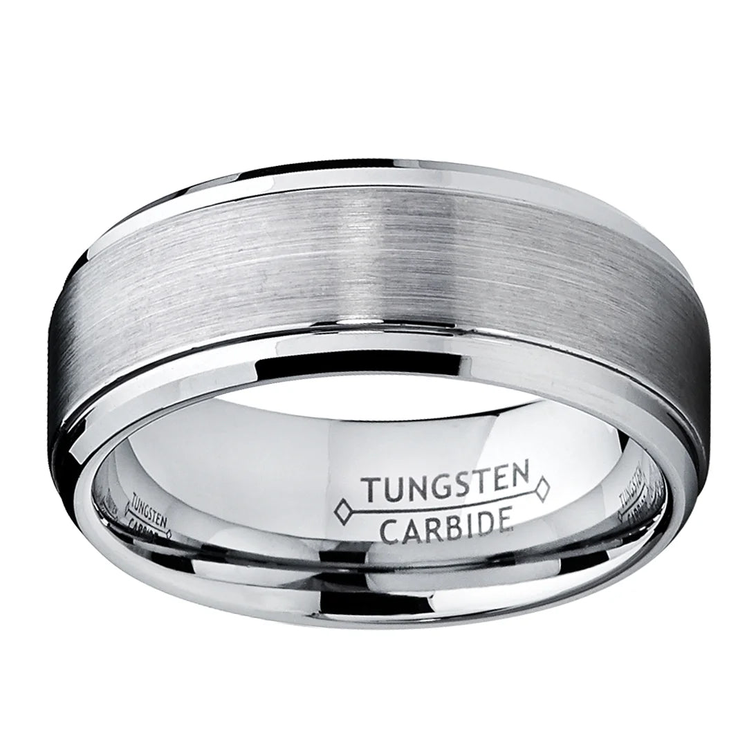 8mm Matte Finish Gunmetal Tungsten Ring